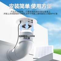 Solar Exhaust Fan 12V Outdoor Roof Exhaust Fan Vehicle 110 Duct Fan Rural Toilet Ventilation Fan