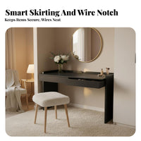 Desk with Drawers Minimalist Design Single-Drawer Desk Multi-Functional Sturdy Construction for Home Office Workers, Study Room