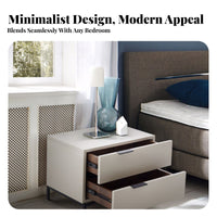 2-Drawer End Table Minimalist Design Nightstand Effortless Sliding Drawers Sturdy Construction for Homeowners, Guest Room