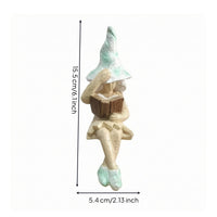 Fairy Figurine with Book Weathered Finish Garden Decor Crossed Legs for Balcony