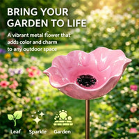 新品Handmade Metal Flower Garden Stake手工金属花卉花园喂鸟器