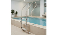 Three-Rung Pool Ladder Stainless Steel Pool Ladder with Handrails Bolt-down for Homeowners, Builders, Swimming Pools, Villas