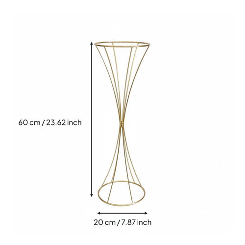 Metal Hourglass Flower Holder Wrought Iron Centerpiece Stand for Party, Entryway
