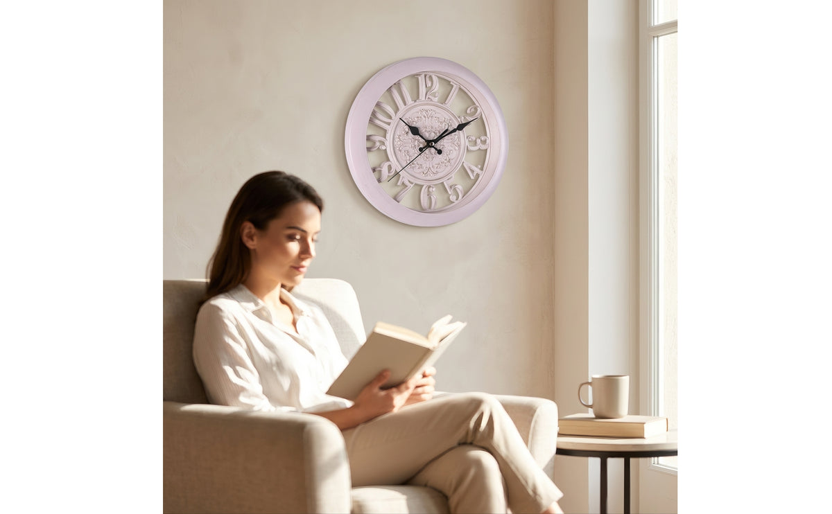 11-Inch Openwork Wall Clock Decorative Arabic Numeral Wall Clock Vintage-Style Antique-Inspired for Living Room, Office, Bedroom, Cafe