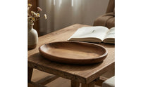 Acacia Wood Tray Natural Grain Pebble Shaped Tray Rustic for Entryway
