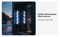 Illuminated Haircut Pole Rainproof Haircut Pole Lamp Rotating Striped Lamp Waterproof Business Signage Energy Saving for Outdoor