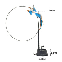 Suction Cup Cat Toy Natural Feathers Cat Teaser Wand With Bell for Kittens