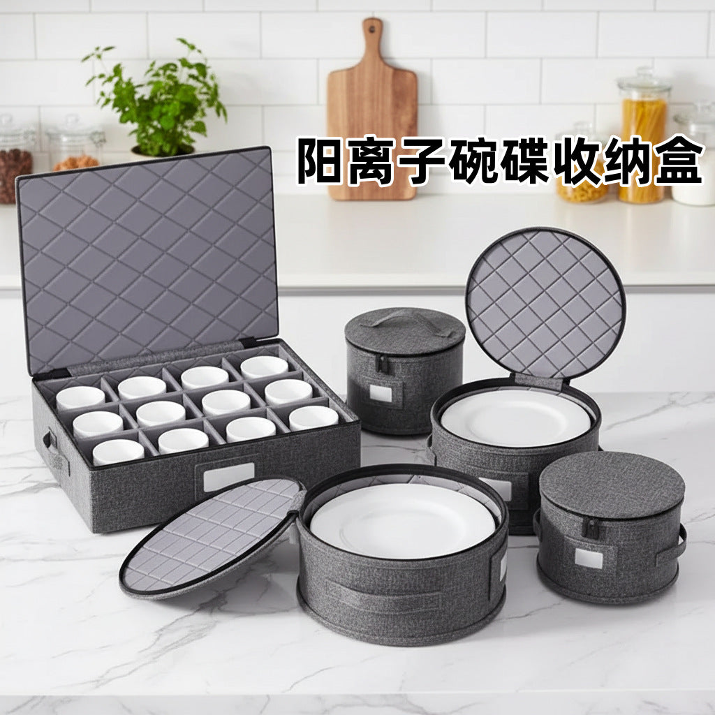 Round Zipper Lid Storage Box Set for Kitchen and Travel