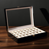Watch Box with Clear Lid Rectangular Watch Case with Glass Lid Sheltering Organizer for Dresser