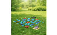 Portable Tic-Tac-Toe with Bean Bags Sturdy Outdoor Noughts and Crosses Toe Set Tear-Resistant Bean Bag Toss Set Washable for Backyard