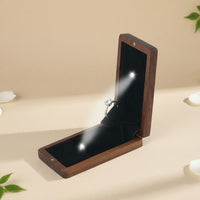 Wedding Band Box Velvet Velvet-Lined Jewelry Storage Compact Size for Couples