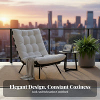 Retro Design Tufted High-Back Lounger Mid-Century-Century Design Lounge Chair Comfortable Cushion Home Seating Sturdy Frame for Readers, Homeowners, Interior Decorators, Balcony, Reading Nook, Living Room, Bedroom