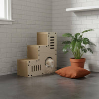 Multi-Level Cat Scratching Ramp with Hideout Pet Furniture for Kittens, Indoor