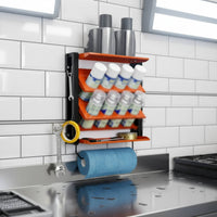 Can Rack with Shelves Oval Openings Metal Wall Storage Rack Accessible Design