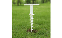 Plastic Spiral Auger Stake Portable Tent Peg with T-Handle Long Screw-in Ground Anchors Heavy-Duty for Camping