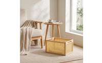 Wooden Storage Basket Lightweight Basket with Handles Space-Saving Rectangular Storage Box for Closet, Shelves, Bedroom
