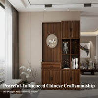 Chinese Design Screen Cabinet Minimalist Design Entryway Divider Cabinet Multi-Functional Standing Partition Screen for Home Decor Ators, Home
