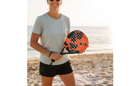 Sand Court Racket Carbon Fiber Paddle Lightweight Carbon Fiber Perforated Paddle Racket for Beginners, Outdoor