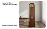 Grandfather Clock Solid Wood Wooden Floor Clock Freestanding Home Decor for Interior Decorators, Gift Presenters, Living Room, Entryway, Hotel Lobby
