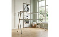 Floor-Standing Clothes Drying Rack Expandable Laundry Drying Rack Foldable Clothes Horse Space-Saving for Balcony