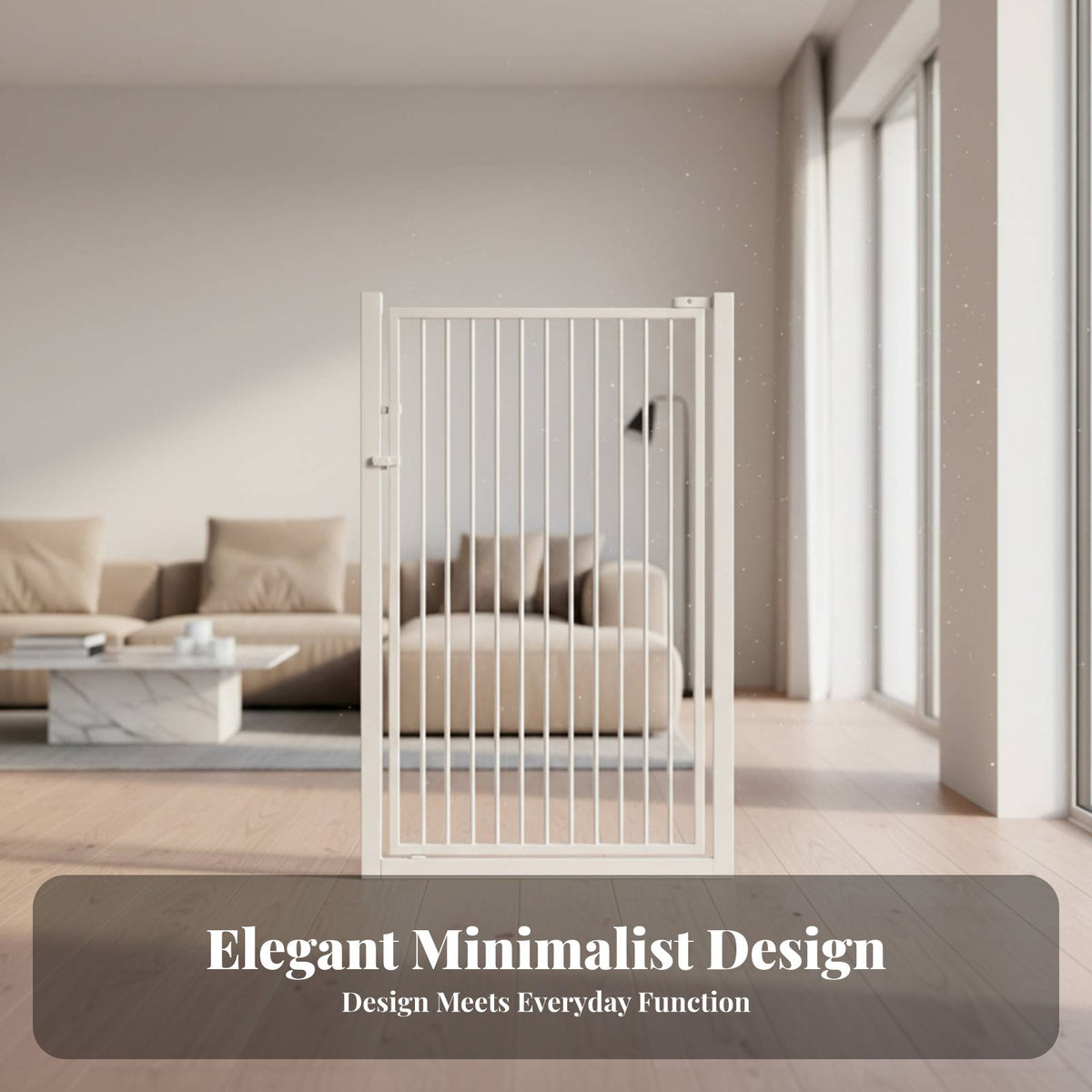 Pressure-Mounted Pet Gate Adjustable Width Pressure-Mounted Swing Gate Extendable Height Dual-Direction Pass Through Ingg G