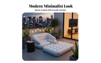 Double transformable Air Bed Indoor & Outdoor Use Flocked Air Lounger for Families