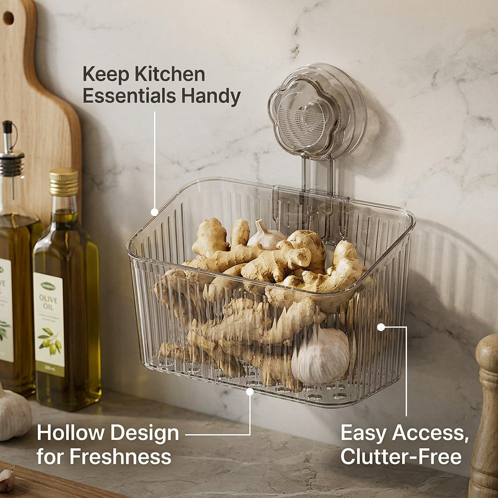 Hanging Storage Basket for Kitchen Wall, Wall Basket for Vegetables, Produce Storage Hanging Basket, Kitchen Organizer Hanging