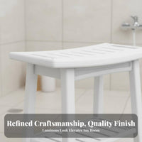 2-Tier Slatted Bath Bench Quick-Draining Design 2-Tier Slatted Bench for Adults
