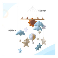 Felt Crib Mobile No Assembly Sun and Hot Air Balloon Mobile Gender-Neutral