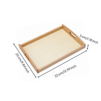Educational Tray with Handles Smooth Wooden Tray with Handles Natural