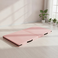 Thick Gym Mat with Handles Padded Folding Exercise Mat Long-Lasting Compact Storage for Yogis