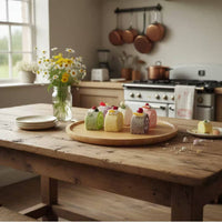 Wooden Cake 2-in-1 Lid-in-1 Use Food Display Easy to Clean for Party
