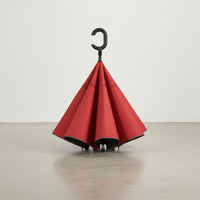 Automatic Upside-down Umbrella Reflective Umbrella with Double Canopy High-Visibility Windproof for Commuters, Rainy Days, Travel