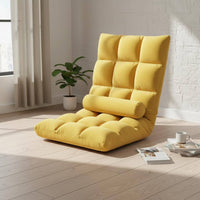Foldable Lazy Sofa Reclines 90-180 Degrees Single Person Floor Recliner Ergonomic Design Adjustable Backrest Floor Chair for Teens, Dorm Room, Bedroom