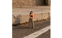 3D Printed 1/64 Female Figurine Compact Size Street People Model Resin Material