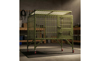 Galvanized Steel Outdoor Dog Kennel Wire Mesh Heavy Duty Dog Kennel Latch Door Pet Enclosure Weather-Resistant for Large Dogs