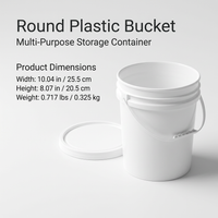 White Bucket Lid for Paint Storage, Wide Mouth Bucket Lid for DIY Projects, Food #variant:10L