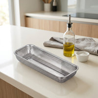 Stainless Steel Chopsticks Holder with 2 Compartments, Perforated Basket, Dense Hole Kitchen Organizer, Hanging or Freestanding 304 Utensil Rack