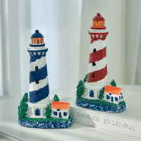 Mediterranean Lighthouse Decor Striped Design for Desktop