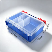 Portable Storage Box with Compartments Hinged Compartment Box with Handle Latched Plastic Organizer with Latches Clear for First Aid