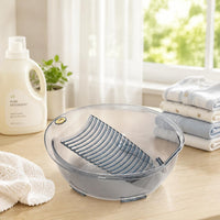 Integrated Washboard Basin Multi-Use Hand Wash Tub Non-Slip for Bathroom, Babies