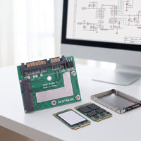 Plug and Play mSATA to Serial ATA Adapter Internal Mini PCIe to Serial ATA Card Slim SSD Adapter Card with Metal Cover Backward Compatible for Technicians