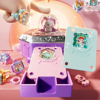 77 Pieces Birthday Gift Sticker Art Craft Kit Improves Practical Ability Kids Keychain Creator Easy to Use Charm Making Machine for Girls