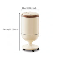 Wood-Grain Trash Can with Spring Lid Floor Standing Trash Can with Lid Glossy Wastebasket Easy to Clean for Kitchen