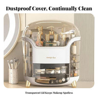 Lidded Cosmetic Case with Drawers No Assembly Required Vanity Organizer