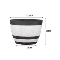 Imitation Wood Barrel Planter With Drainage Holes Gardening Supply Heavy Duty