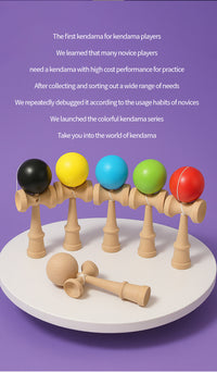 Beech Kendama Skill Ball Toy with Elastic Paint