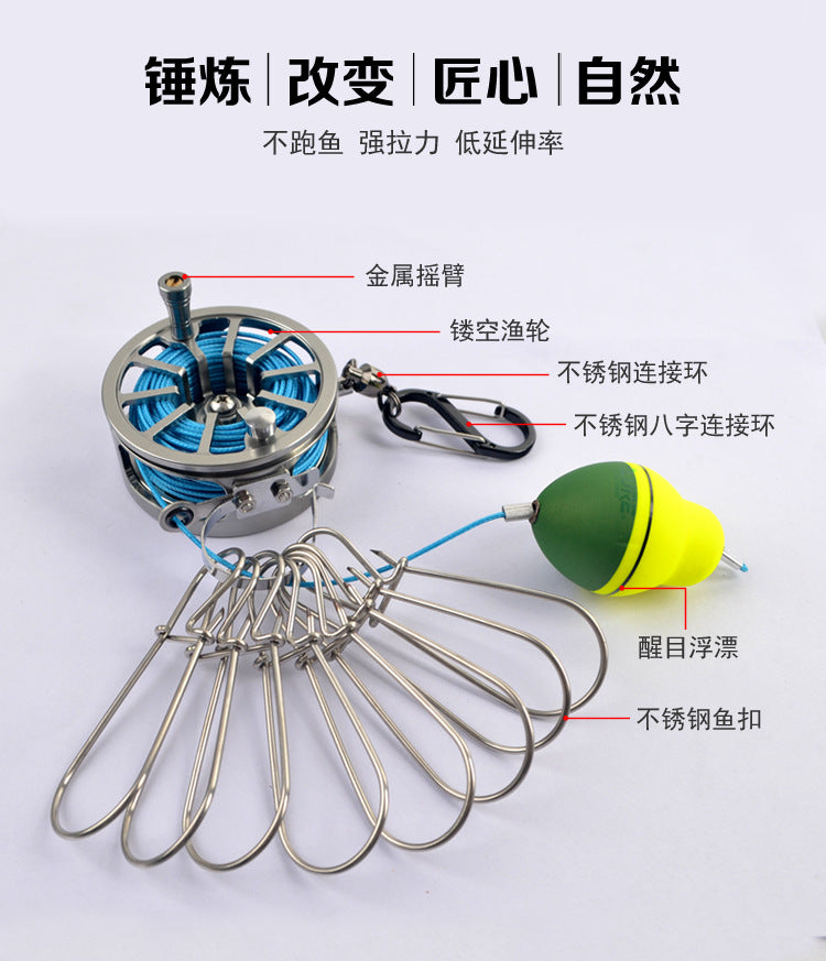Ilure Telescopic Fish Stringer with Reel, Stainless Steel, Lightweight