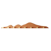 Wooden Hook Rack with Brass Hooks Multi-Purpose Wave-Shaped Coat Hanger Sturdy