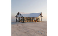 Large Hotel Tent Sturdy Frame Glass Wall Resort Cabin Spacious Interior Tensile Membrane Shelter for Campsite Owners, Tourist Resorts, Campsites